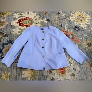 Talbots 24W double faced luxuriously soft wool jacket light periwinkle blue